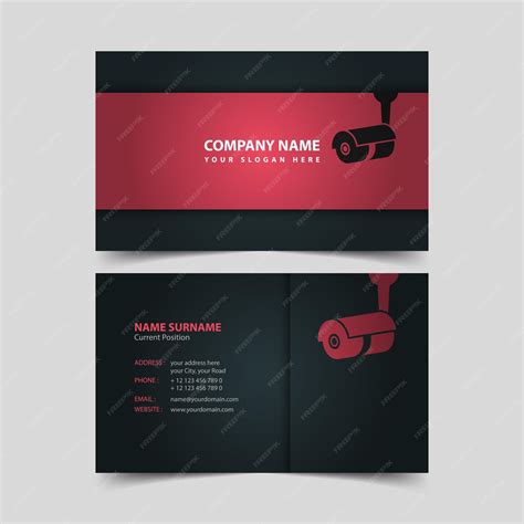 Security video surveillance company business card design template ...