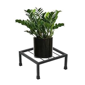 CINAGRO Anti Rust Square Metal Plant Stand (Black, Pack of 1) - 9.84 ...