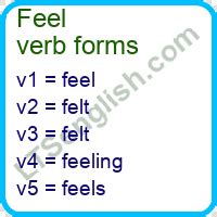 Simple past tense of Feel | ltsenglish.com