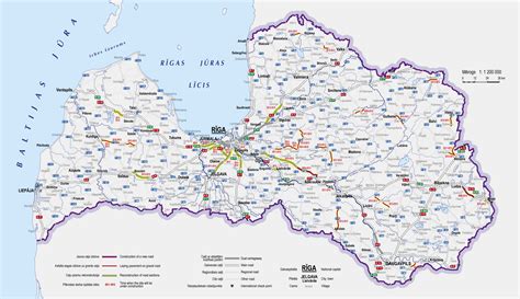 Large road map of Latvia | Latvia | Europe | Mapsland | Maps of the World