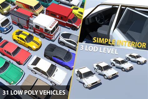 Stylized Vehicles Pack - Low Poly | 3D 汽车 | Unity Asset Store