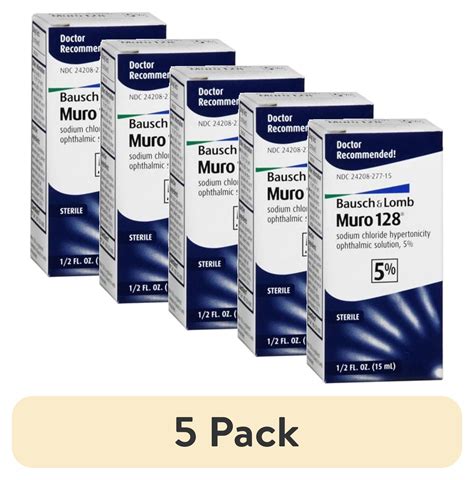 (5 pack) Muro 128 5% Ophthalmic Eye Solution - 0.5 Fl Oz (15 Ml) - Walmart.com