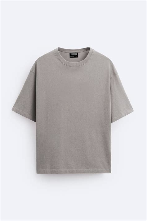 Solid Stone Grey Soft Jersey Oversized T-shirt