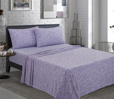 Mainstays Jersey Knit Bedding Sheet Set, 150 GSM Single Jersey, Purple ...