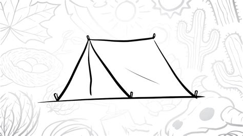 How to Draw a Simple Tent | Step-by-Step Lesson - YouTube