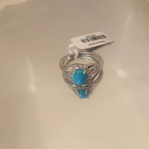 Buy Arizona Sleeping Beauty Turquoise and Zircon Ring (Size M) in ...