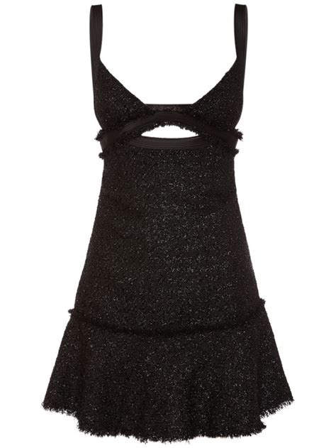 Lurex tweed cutout mini dress - Versace - Women | Luisaviaroma