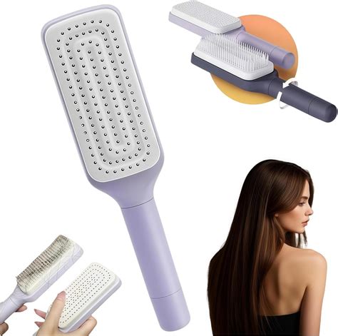 Amazon.com : Self Cleaning Hair Brushes, Easy Clean Hair Brush with ...