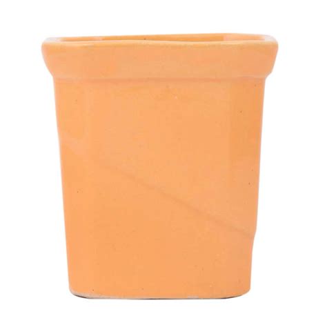 Handmade Orange Color Ceramic Pot