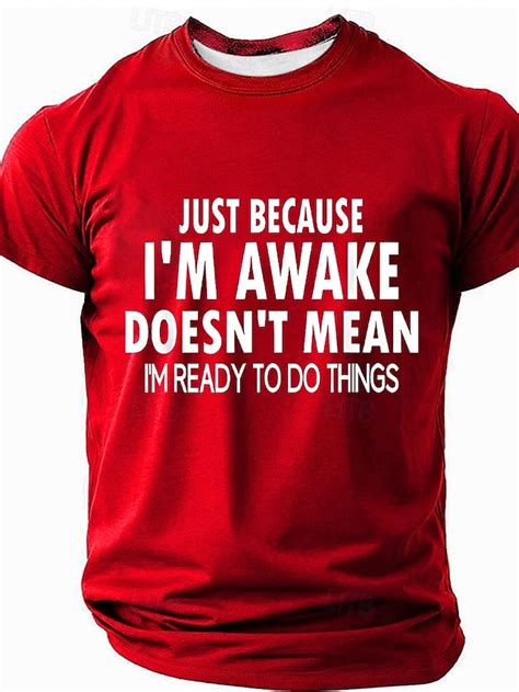 Men's Funny Slang T Shirt Short Sleeve T shirt 3D Print Crew Neck Shirt ...