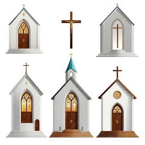 A collection of different types of small churches including a church ...
