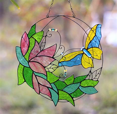 Butterfly Stained Glass Window Panels