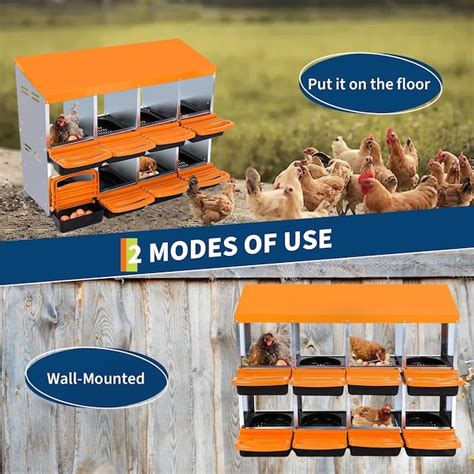Garvee 8-Hole Metal Chicken Nesting Box without legs Orange in the ...