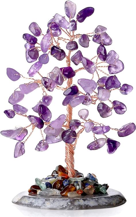 Buy Amethyst Healing Crystal Tree of Life Natural Gemstone Agate Slice ...