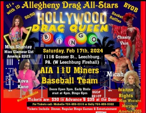 AIA 11u Miners presents Our 2nd annual "HOLLYWOOD" Drag Queen Bingo ...