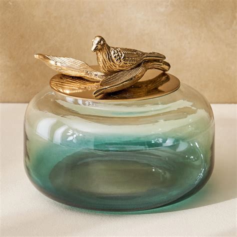 Buy Splendid Goldcrest Gloria Glass Birds Table Accent from Home Centre ...