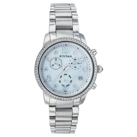 Buy Online Titan Chronograph Mother of Pearl Dial Quartz Stainless ...