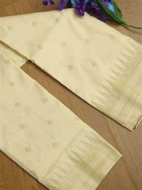 Exquisite Off White Paithani Silk Dupatta - Parrot & Floral Design