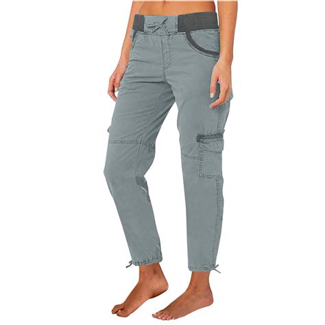 Cargo Joggers for Women High Waisted Drawstring Casual Trousers Ladies ...