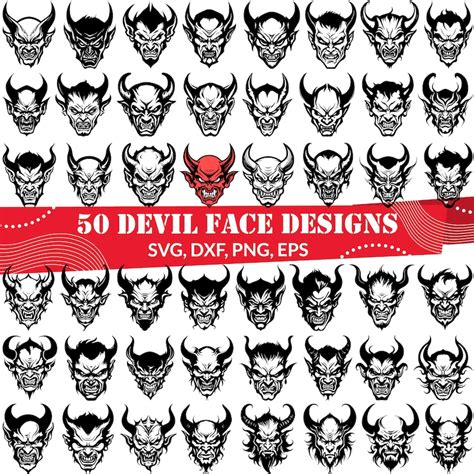 Buy Devil Face SVG Bundle, Devil Face Dxf, Devil Face Png, Devil Face ...