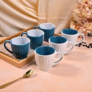 Buy STOREPEDIA Ceramic Tea Cups Set of 6, 150ml Coffee Cup & Coffee Mug ...