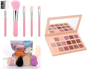 Dhanmann 5 Makeup Brushes and 6 in1 Family Puff/Blender + Nude Edition ...