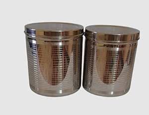 Karthik Stainless steel kitchen storage container set 2pieces – 2kg, 2. ...