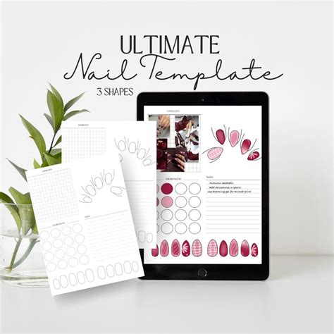Nail Art Planner, Nail Design Template, Digital Nail Art Planner, Nail ...