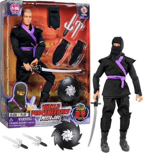 Amazon.com: Click N' Play 12" Inch Ninja Action Figures Play Set With ...