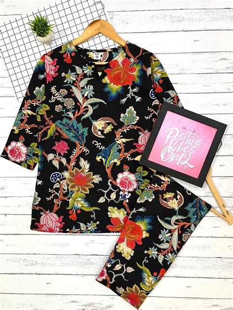 Black Florals PJ Set (Women) – Leaf Originals