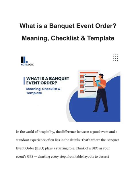 What is a Banquet Event Order? Meaning, Checklist & Template | PDF