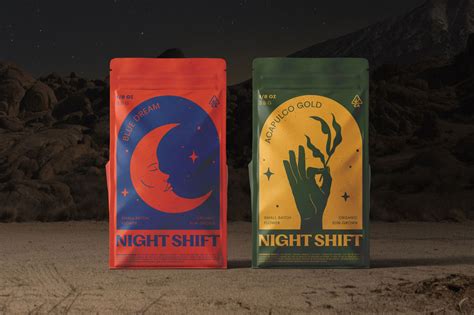 With grainy illustrations, Labeling Theory’s brand soaks Night Shift’s cannabis flowers in ...
