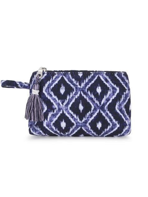 Anekaant Ikkat Navy & White Polycotton Ikat Digital Printed Coin Purse