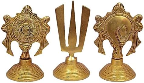 Buy Benares Souvenirs Religious Symbol of Lord Vishnu - Brass Shankh ...