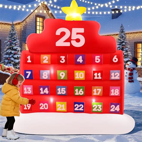 Christmas Advent Calendar Inflatables 2025, 7FT Christmas Countdown ...