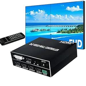 Buy 2x2 HDMI Video Wall Controller, HDMI & DVI Support 4K Input TV Wall ...