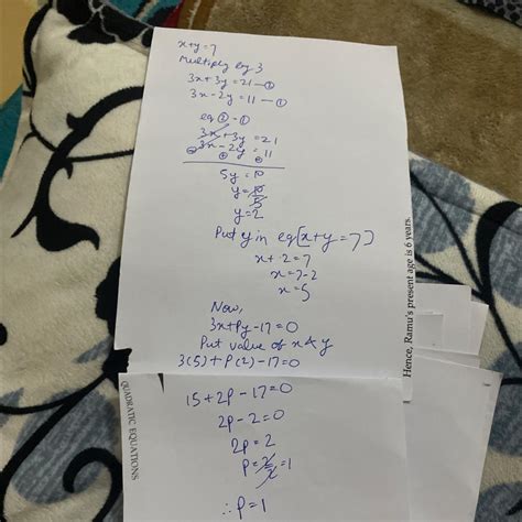 25. If an ordered pair, satisfying the equations x + y = 7 and 3.x - 2y ...