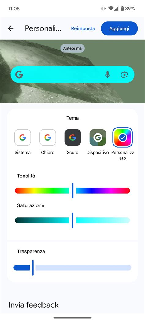 Google ora fa personalizzare i colori del widget di Ricerca e di Discover