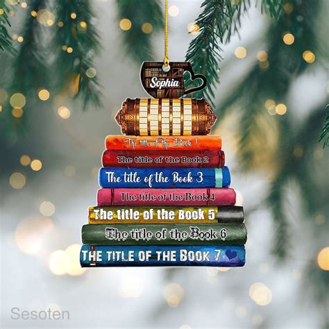 Custom Stack of Books Ornament 2024, Christmas Ornament, Can Custom ...