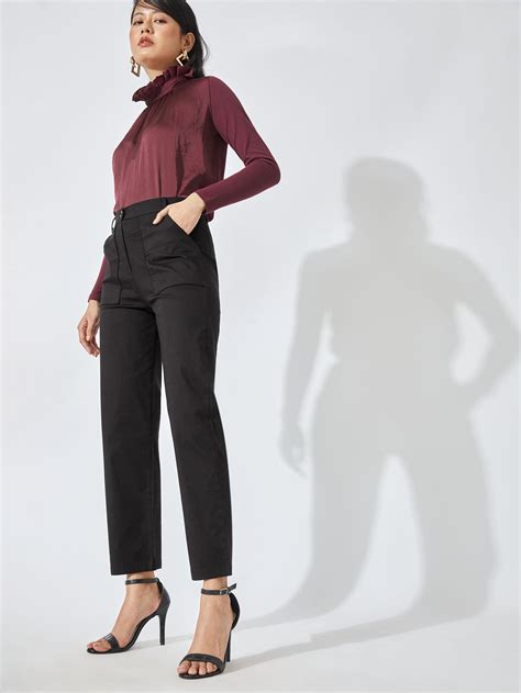 Black Flare Pants | Buy Boot-cut Trousers Online | The Label Life