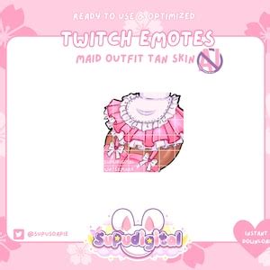 Buy Thick Thighs Lewd Twitch Emote Maid Kawaii Poc Anime Girl Emotes ...
