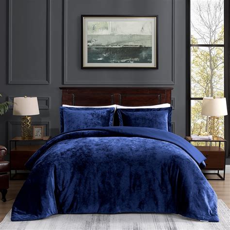 Amazon.com: TAMGHO Crushed Velvet King Bedding Comforter Set, Royal ...