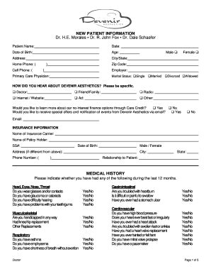 Fillable Online Doctor New Patient Paperwork Website Version Fax Email ...