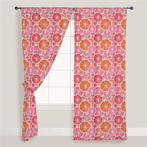 Buy ArtzFolio Grapefruit Door & Window Curtain Satin 4Feet X 9Feet; Set ...