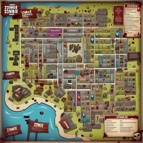 Zombie Survival Board Game Town Map | Stable Diffusion Online