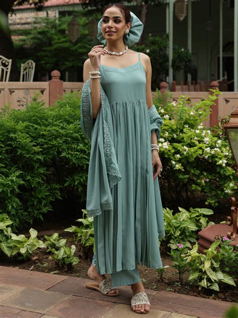 Buy Women's Lace Anarkali Set Online in India | Anayna