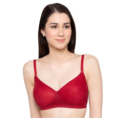 Padded Wirefree Full Coverage Full Support Bra Red Csol09 – Candyskin