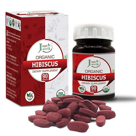 Buy Just Jaivik 100% Organic & Pure Hibiscus (Rosa Sabdariffa) Tablets ...