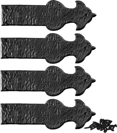 Buy 4 Pack 8.5 inch Faux Door Hinges Black Decorative Strap Hinge ...
