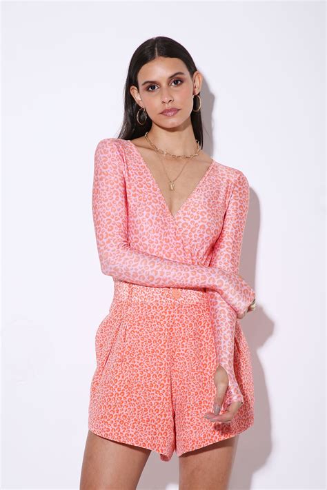 Hug Me - V Neck Lycra Bodysuit - Print | Monokrom Mumbai